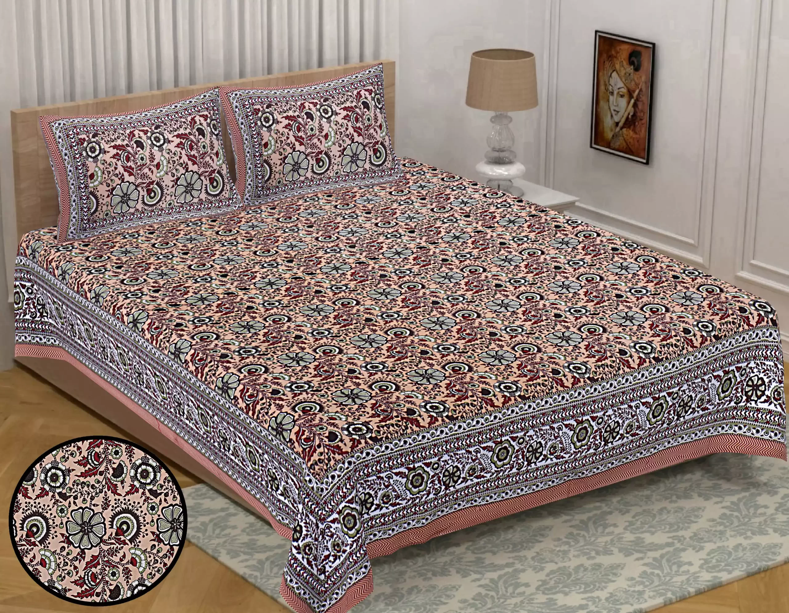 Elite Double Bedsheet with 2 pillow covers - Image 3