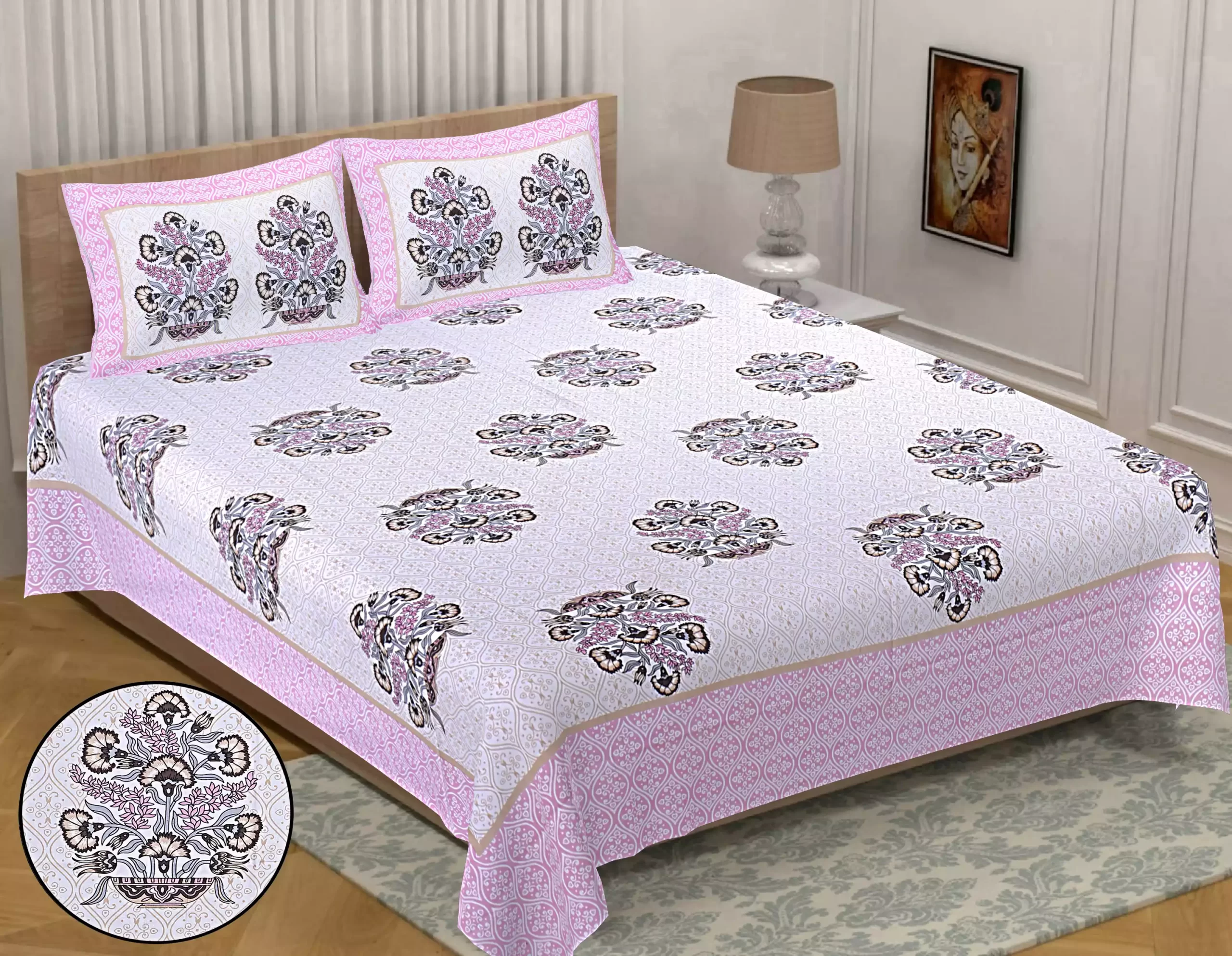 Elite Double Bedsheet with 2 pillow covers - Image 2