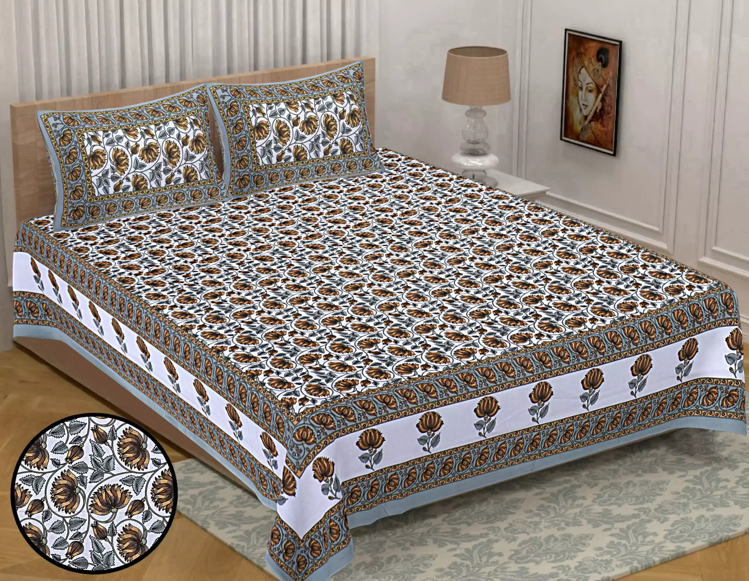 Elite Double Bedsheet with 2 pillow covers - Image 2