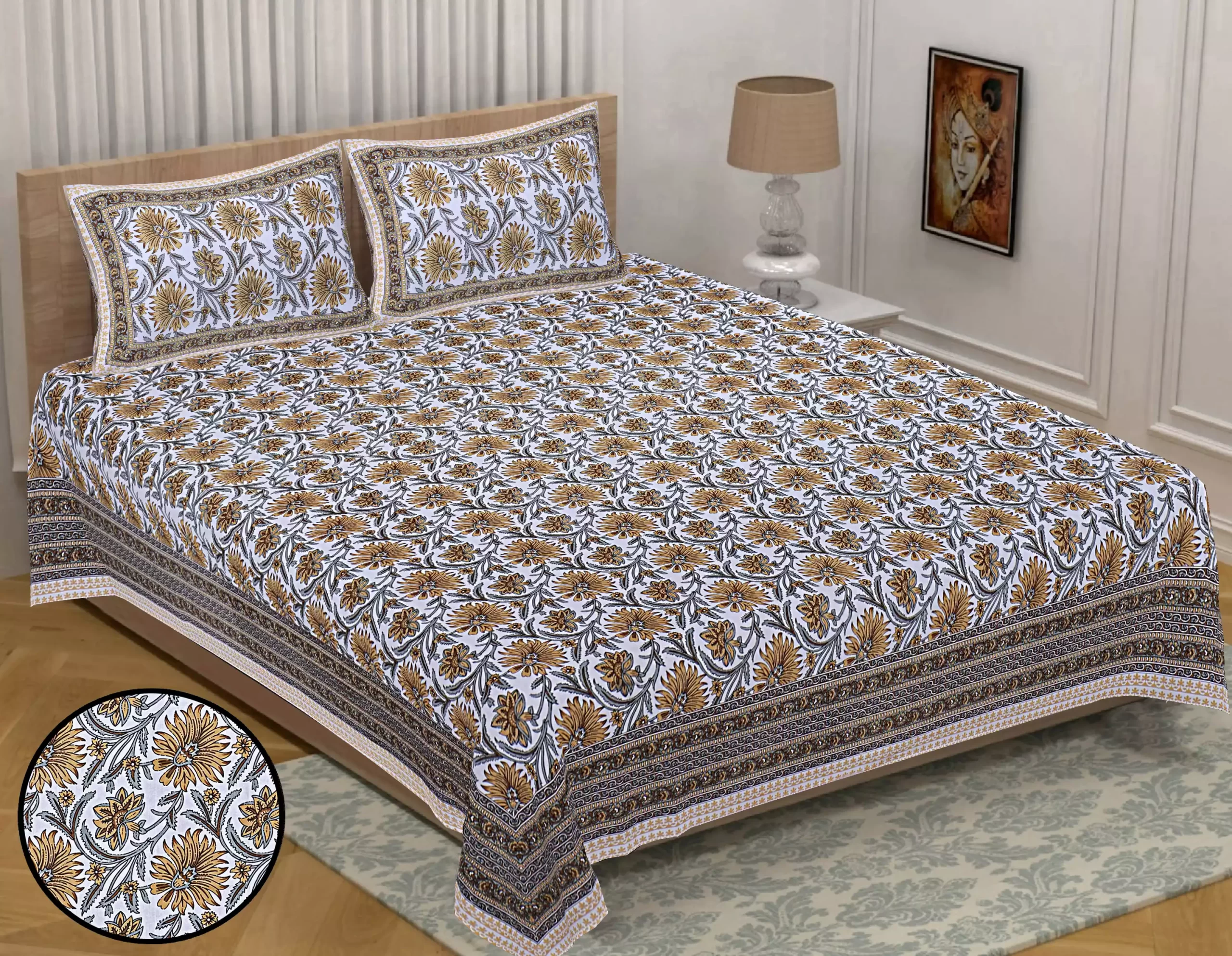 Elite Double Bedsheet with 2 pillow covers - Image 2