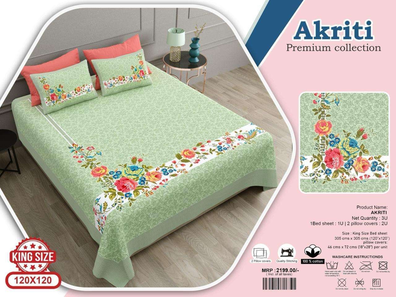 Jumbo size bedsheets with 2 pillow covers(120 × 120 AKRITI) - Image 4