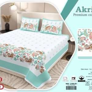 Jumbo size bedsheets with 2 pillow covers(120 × 120 AKRITI)
