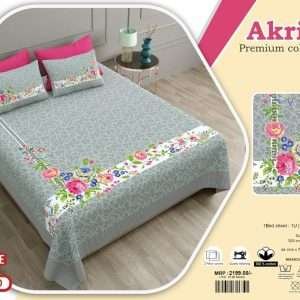 Jumbo size bedsheets with 2 pillow covers(120 × 120 AKRITI)