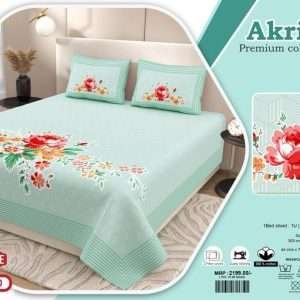 Jumbo size bedsheets with 2 pillow covers(120 × 120 AKRITI)