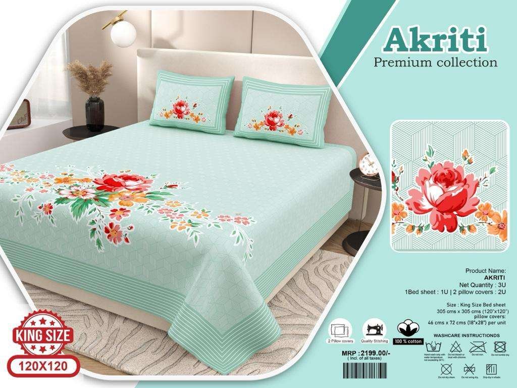 Jumbo size bedsheets with 2 pillow covers(120 × 120 AKRITI)