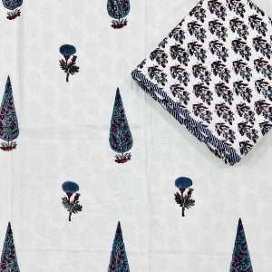 Hand Block Premium  Single Bed Reversable Pair Dohar's With Bag Packing(60x90 )