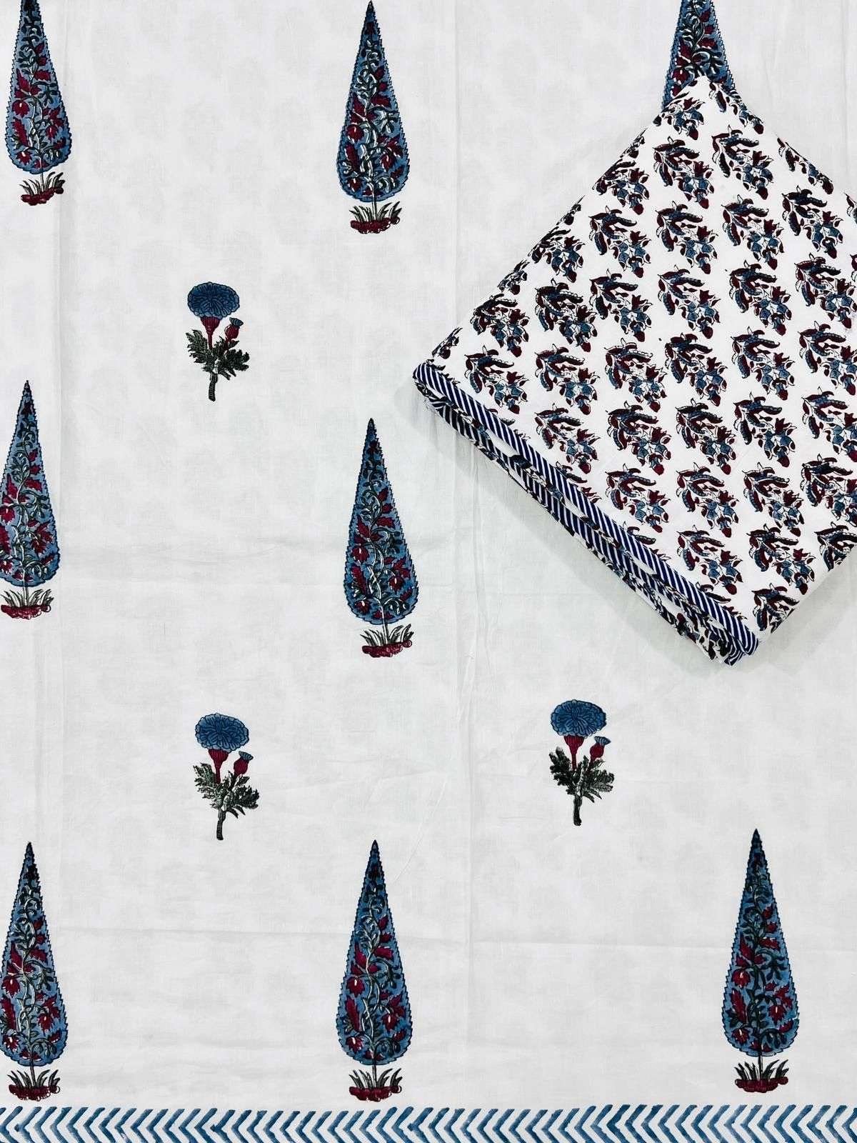 Hand Block Premium Single Bed Reversable Pair Dohar's With Bag Packing(60x90 )