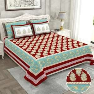 Jumbo size bedsheets with 2 pillow covers(120 × 120 RAIDER)