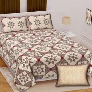 Premium Rajasthani Barmeri Print King Size Bedsheet with 2 Pillow Cover(100x108)