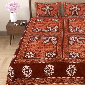 Handblock Bagru Kalamkari Batik  King Size Bedsheets With 2 Pillow Covers